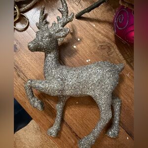 Glittery Reindeer Christmas Decor